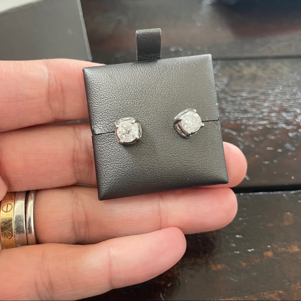 14k WG 2CTTW Studs